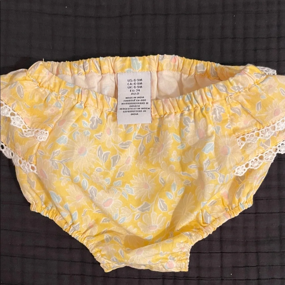 cupcakes & cashmere Yellow Floral Diaper Cover Set
